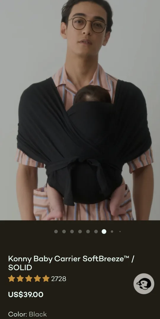 Konny Baby Wrap Carrier - Black image indicator(9)