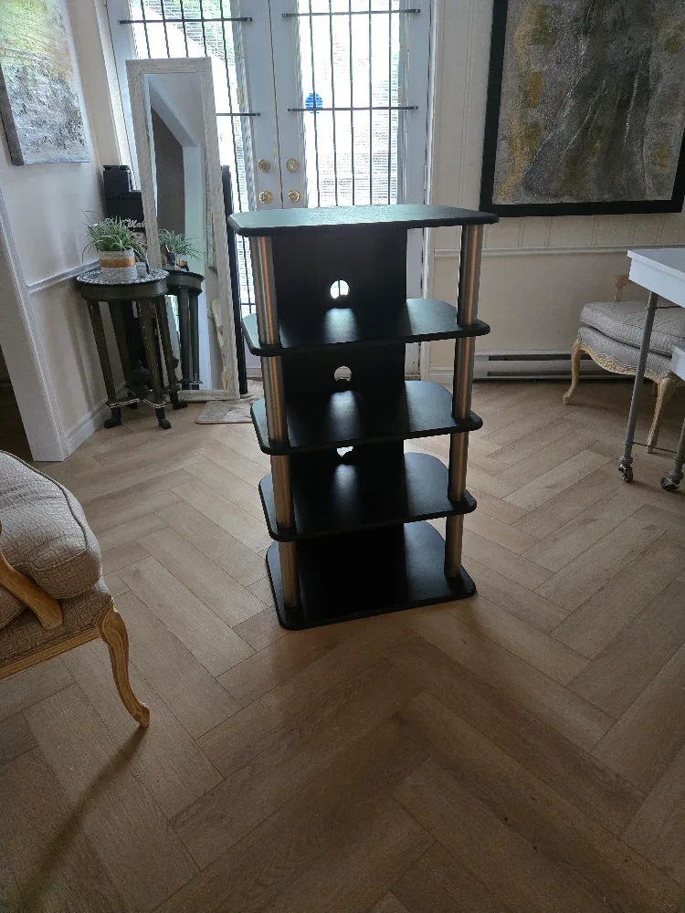Black TV Stand with Shelves thumbnail