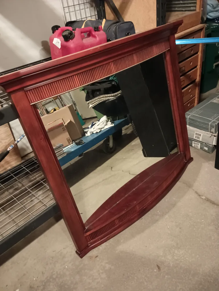 Large Wooden Framed Mirror