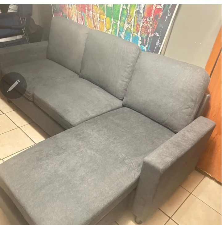 Grey small apt light sectional thumbnail