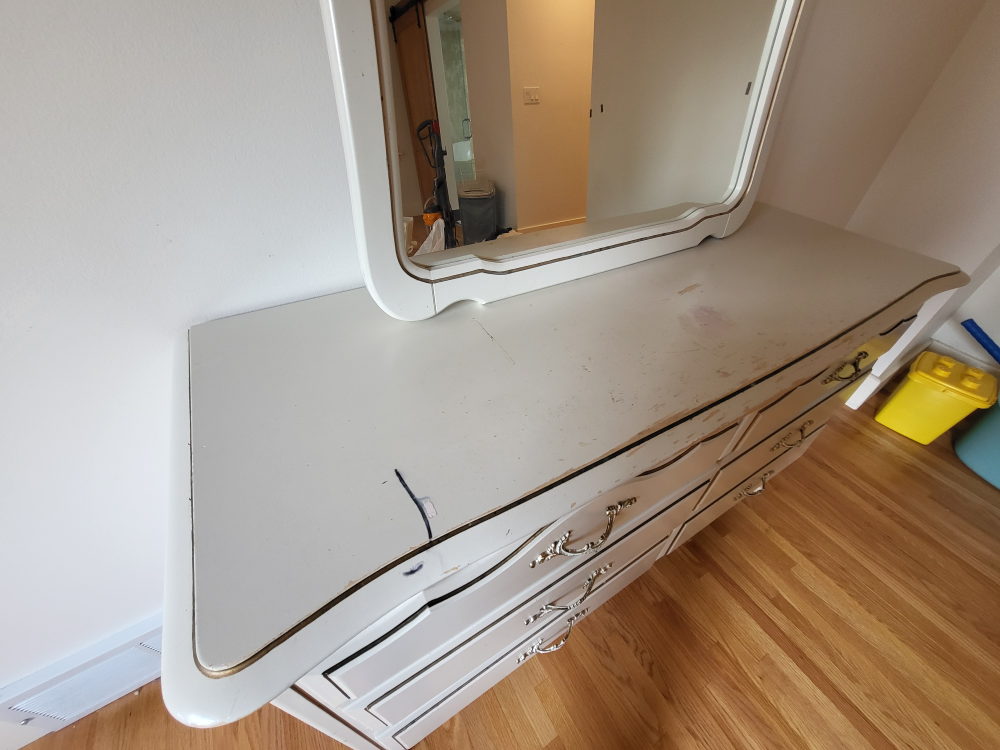 White Vanity Dresser with Mirror - photo 2