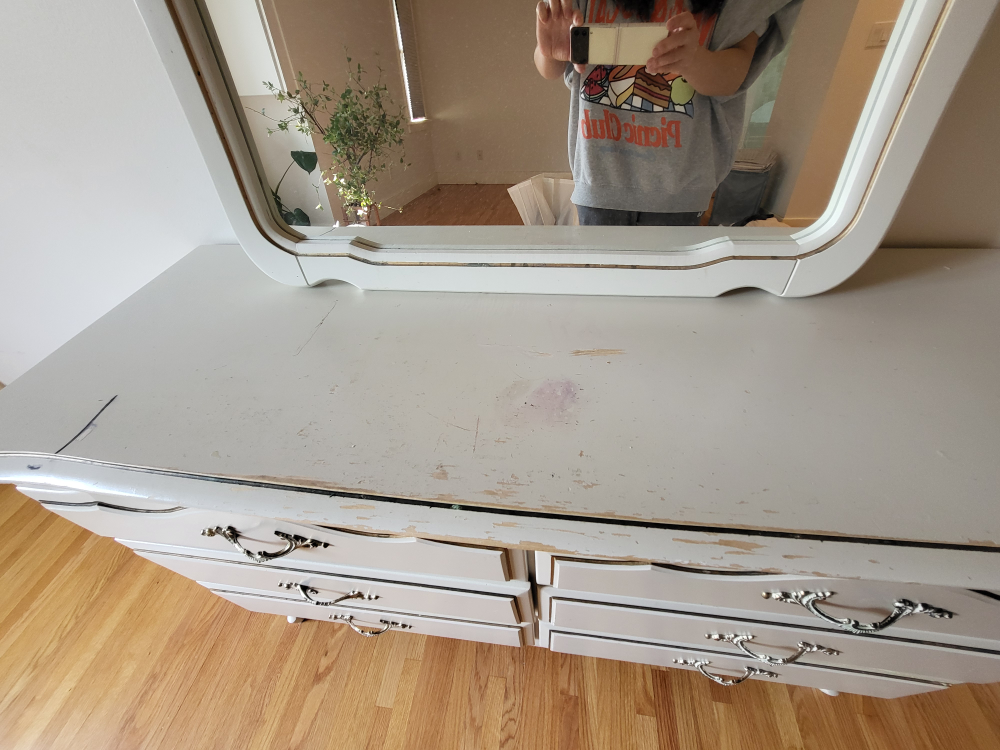 White Vanity Dresser with Mirror - photo 3