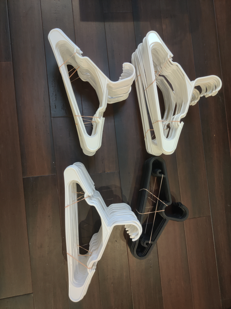 Bundle of Plastic Hangers