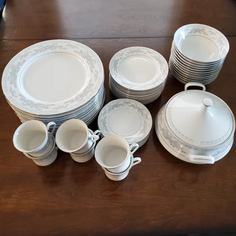 49 piece Fine China Dishes, Somerset pattern by NL Excel 🥕 thumbnail