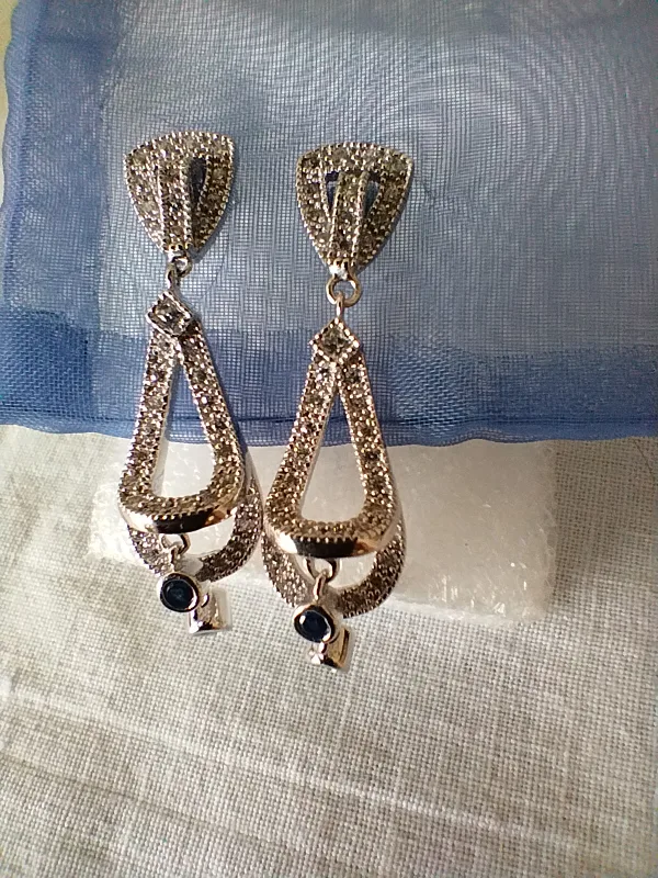 925 stamped Silver Elegant Dangle Earrings image indicator(3)