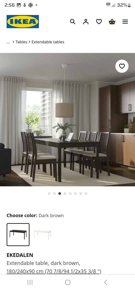 Extendable Dark Brown Table + 4 chairs