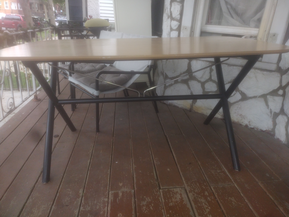 Wooden Table with black frame - photo 5