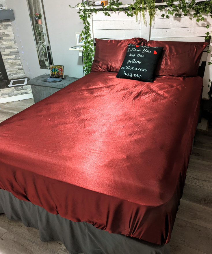 Double Size Bed Set with Mattress w/Side Table
