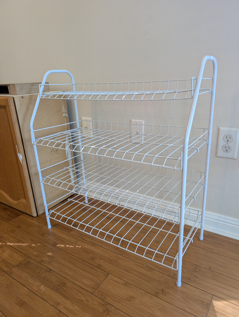 White Metal Shoe Rack