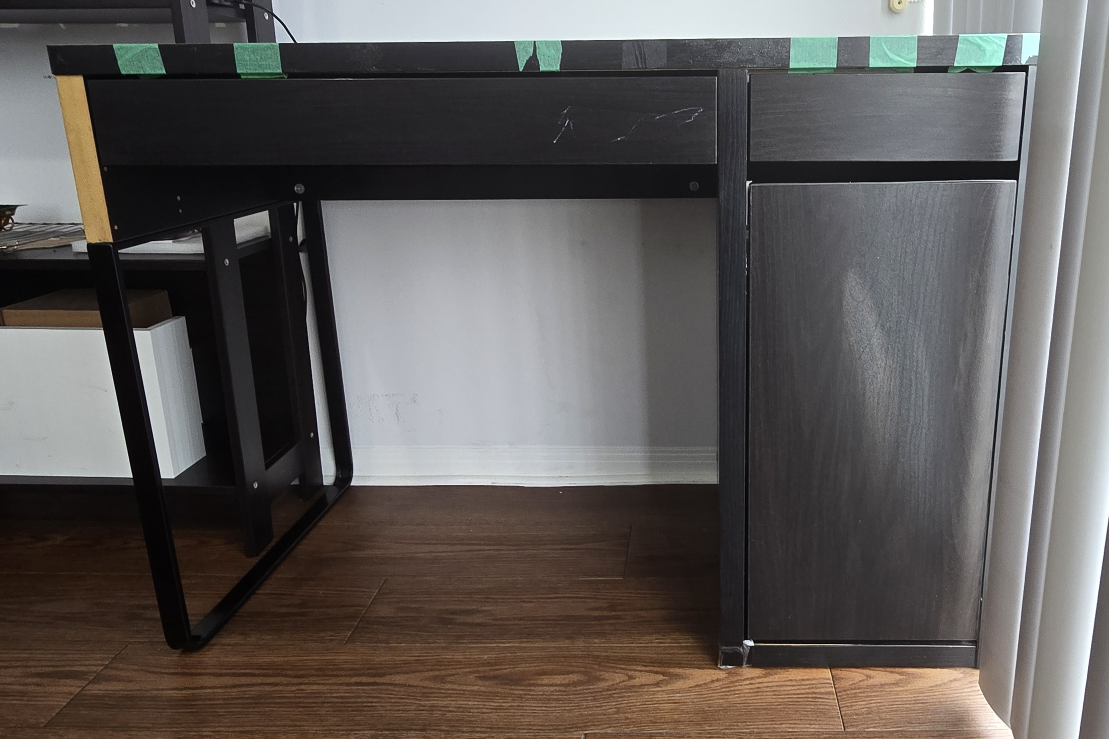 Ikea MICKE Black Desk with Storage