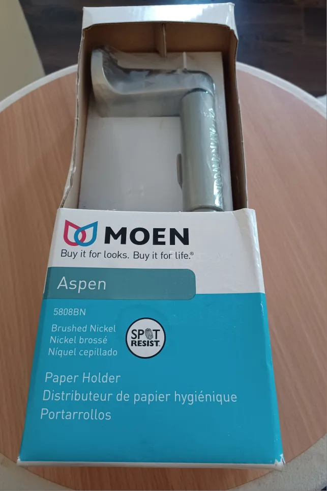 New Moen Brushed Nickel Toilet Paper Holder thumbnail