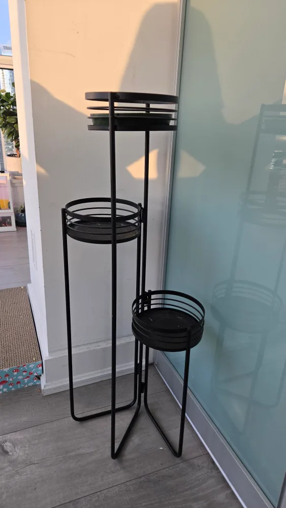 3-Tier Metal Plant Stand - Black thumbnail