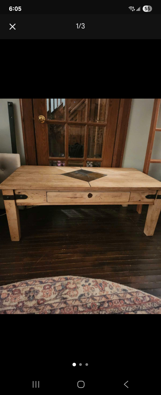 Wood Coffee Table With Drawer