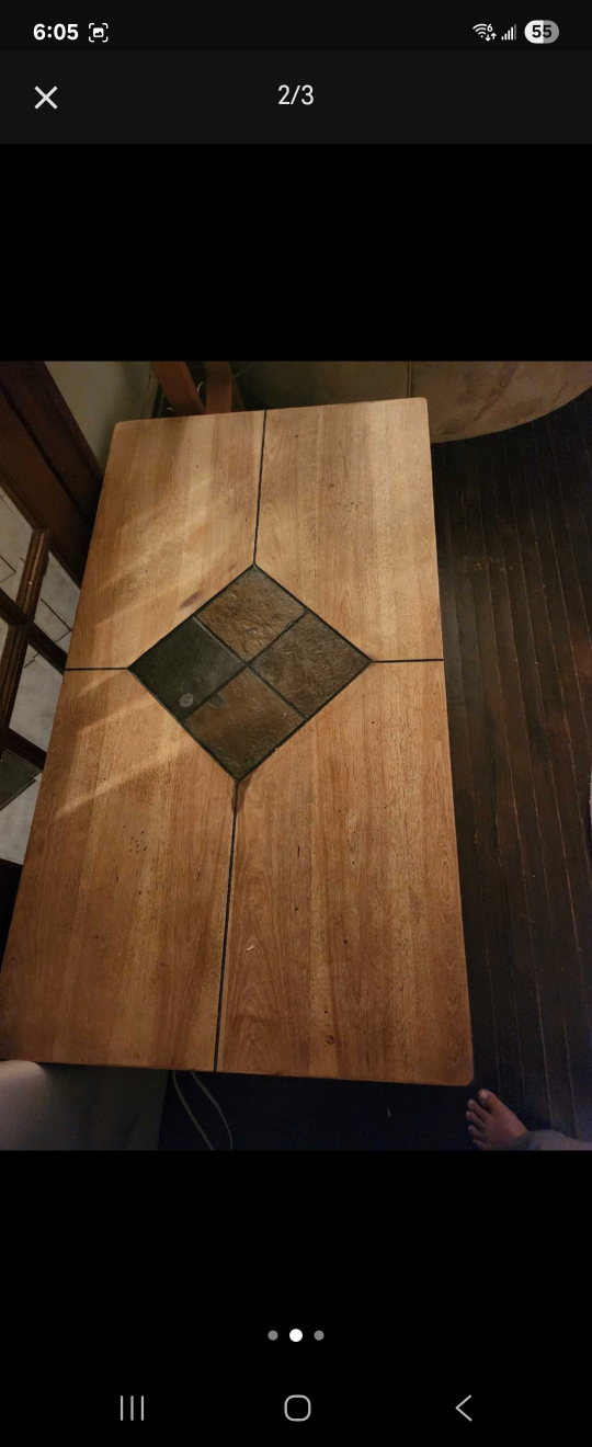 Wood Coffee Table With Drawer - photo 3