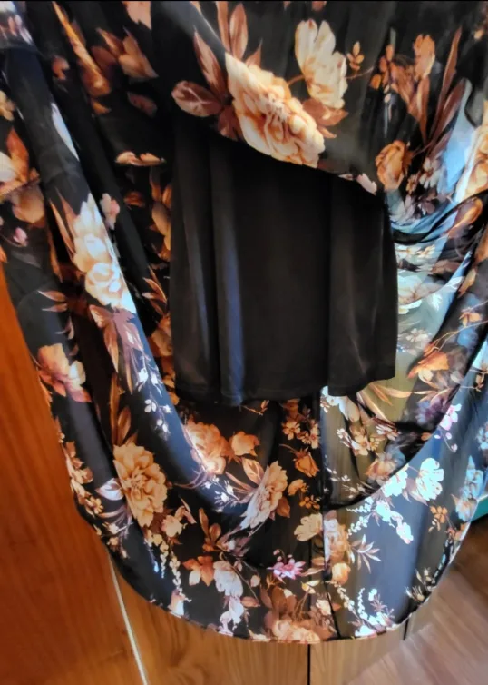 ❣️ Like New Elegant Long Maxi Dress Black Floral Print - Small image indicator(7)