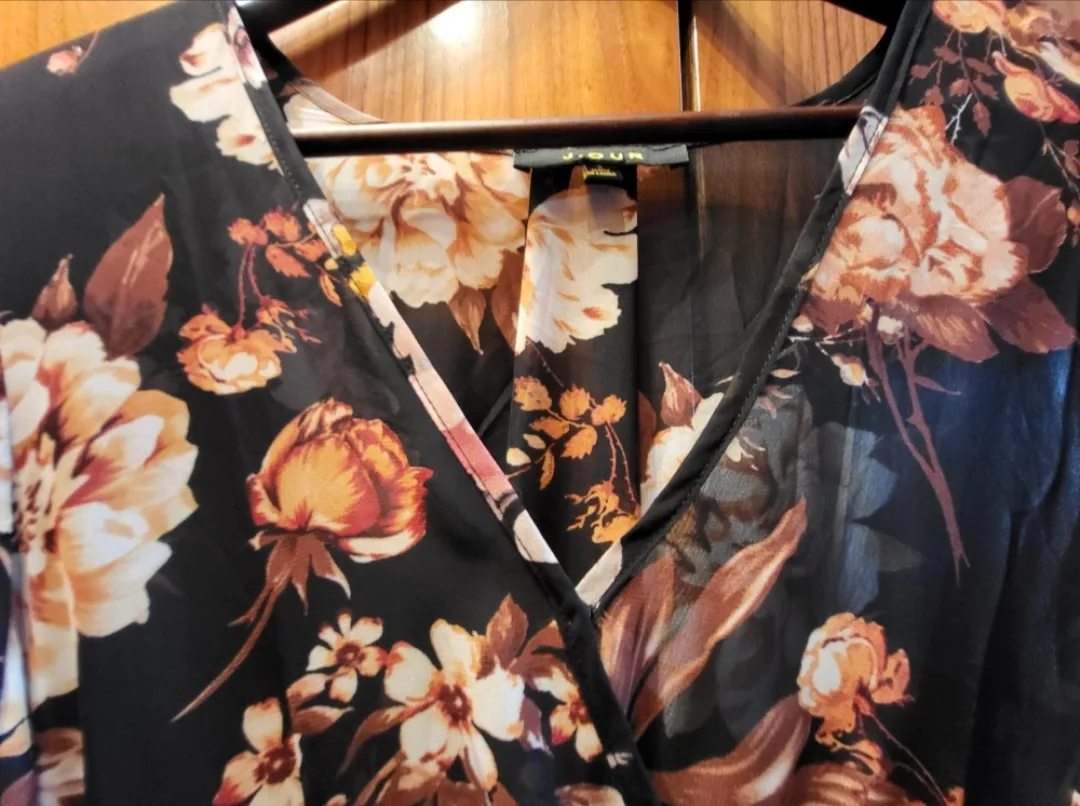 ❣️ Like New Elegant Long Maxi Dress Black Floral Print - Small image indicator(5)