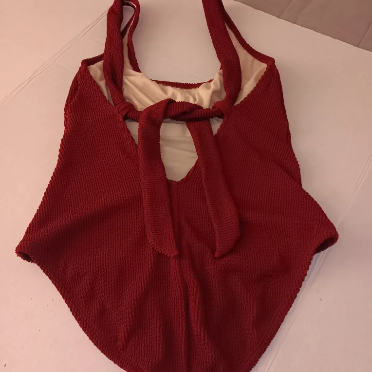 Burgundy Textured One-Piece Swimsuit image indicator(3)