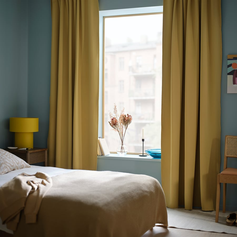 IKEA Majgull Beige-Yellow Curtains