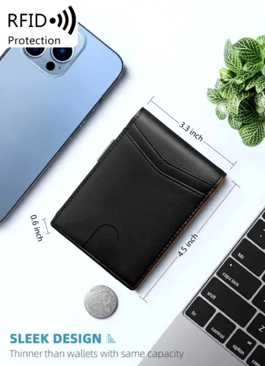 Minimalist men's RFID blocking ultra-thin 12-card wallet image indicator(3)