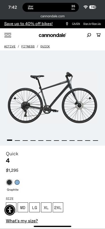 Cannondale Quick 4 Graphite - Size L