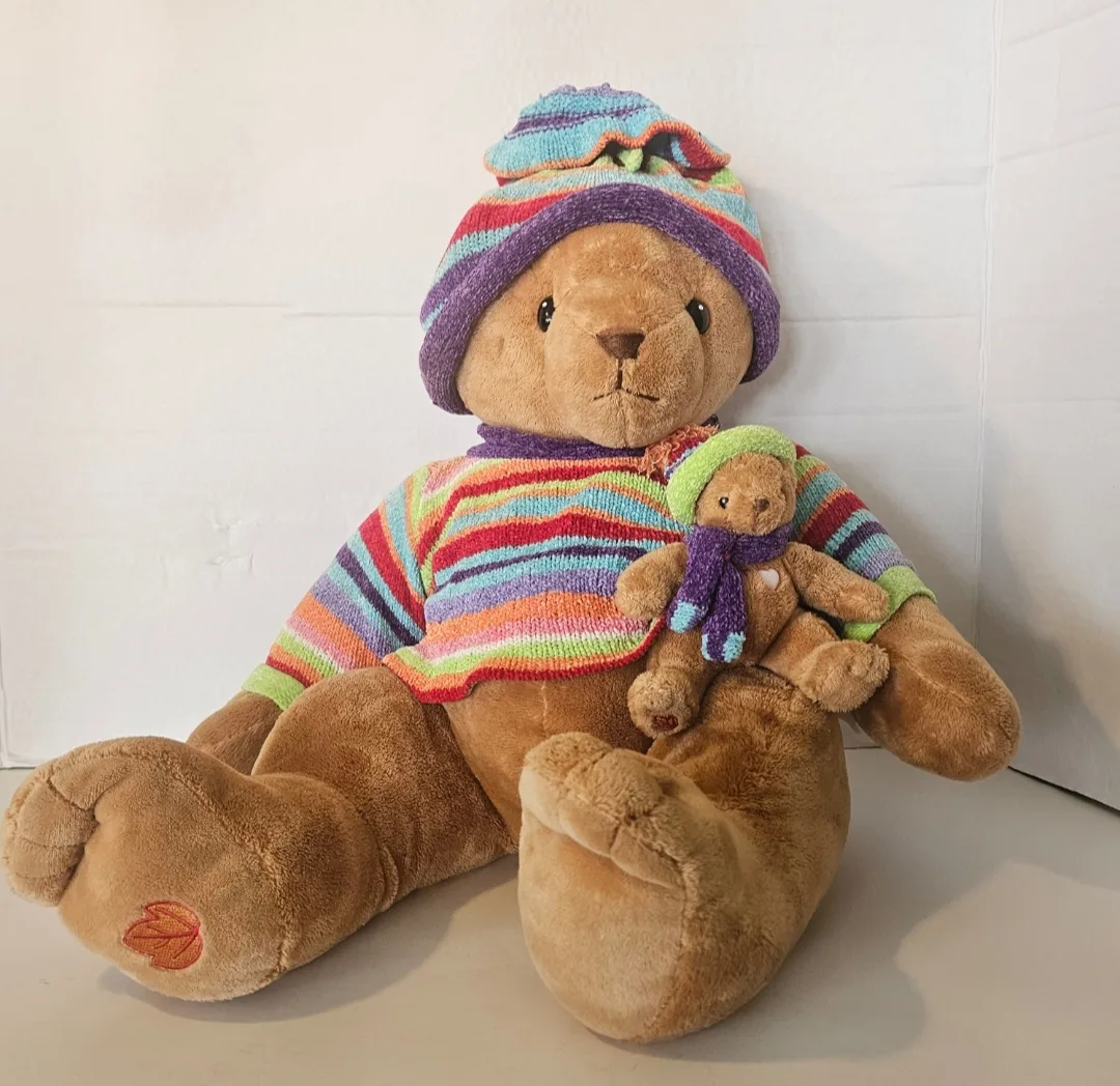VTG 2003 Cherished Teddies, Brown Plush Bear With Baby Bear thumbnail