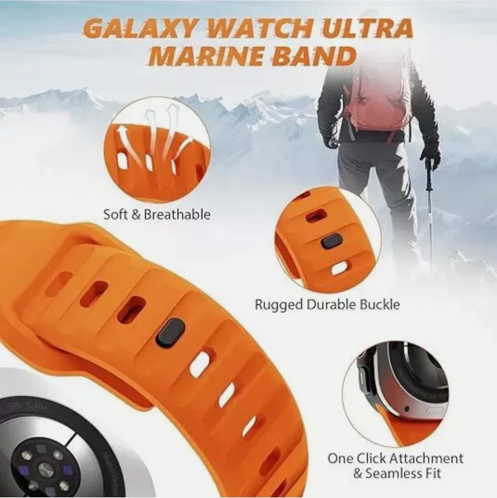 Grey/Orange Band For Samsung Galaxy Watch Ultra image indicator(8)