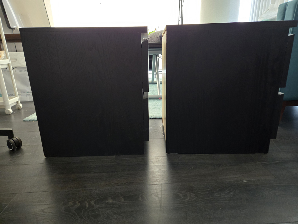 Two Dark Brown Nightstands with Drawers - photo 2