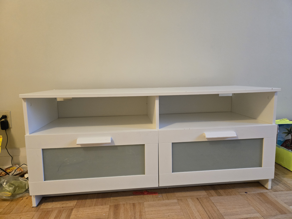 Ikea White TV Stand with Storage