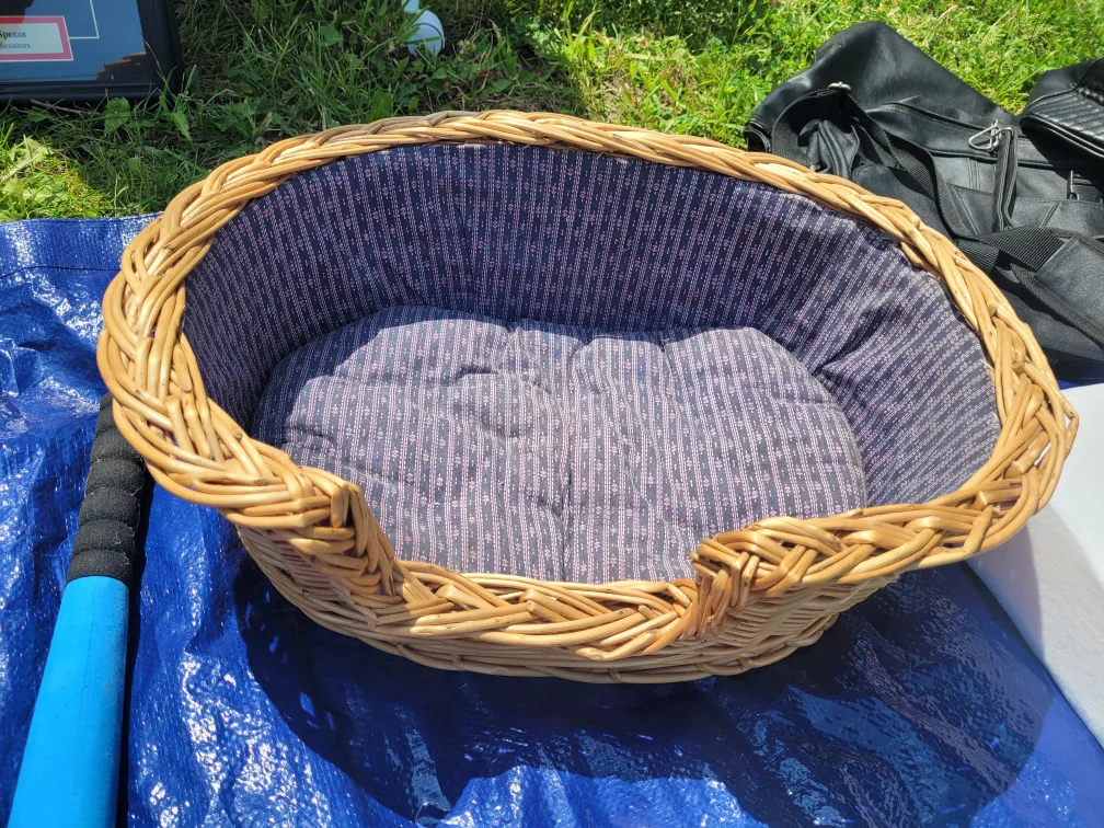 Wicker Pet Bed with Cushion