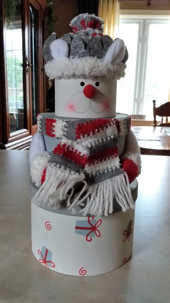 Antique Adorable Snowman Hat Gift Box image indicator(2)