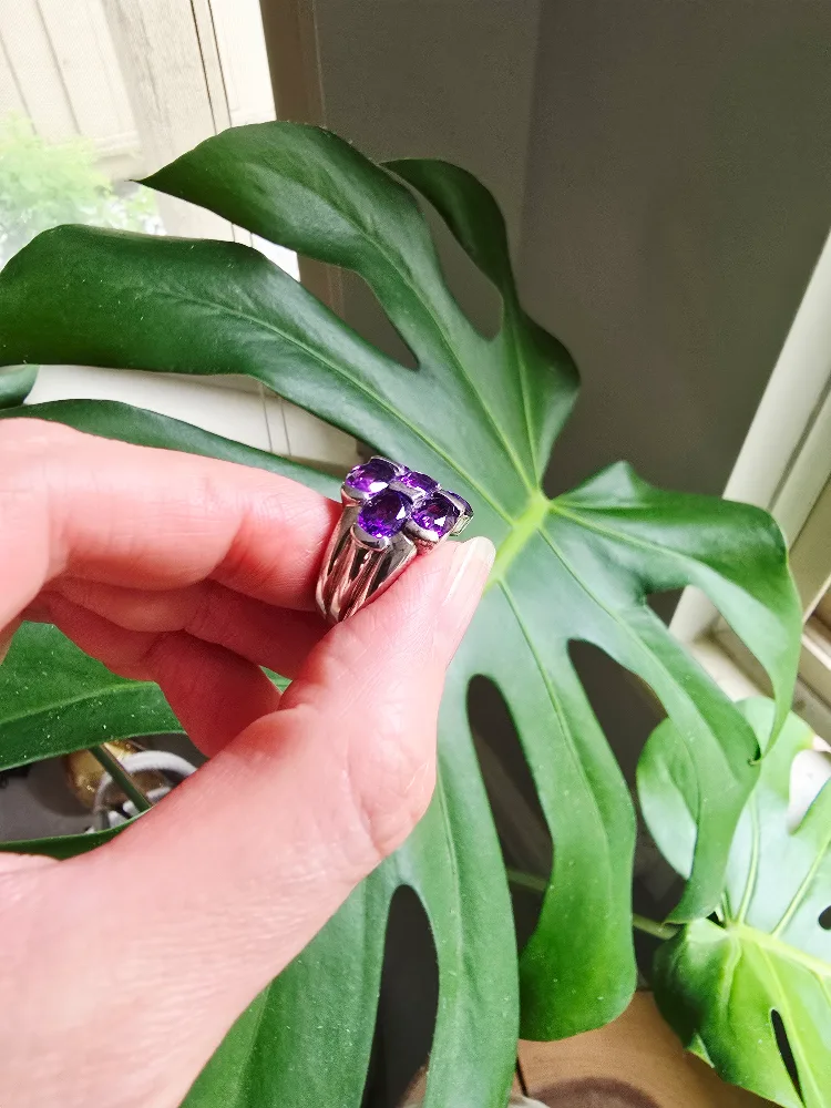 New Amethyst natural 925 sterling silver ring image indicator(2)