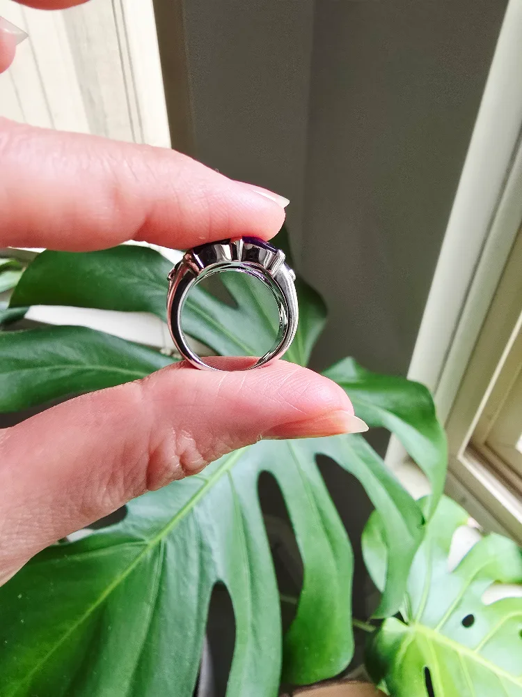 New Amethyst natural 925 sterling silver ring image indicator(4)