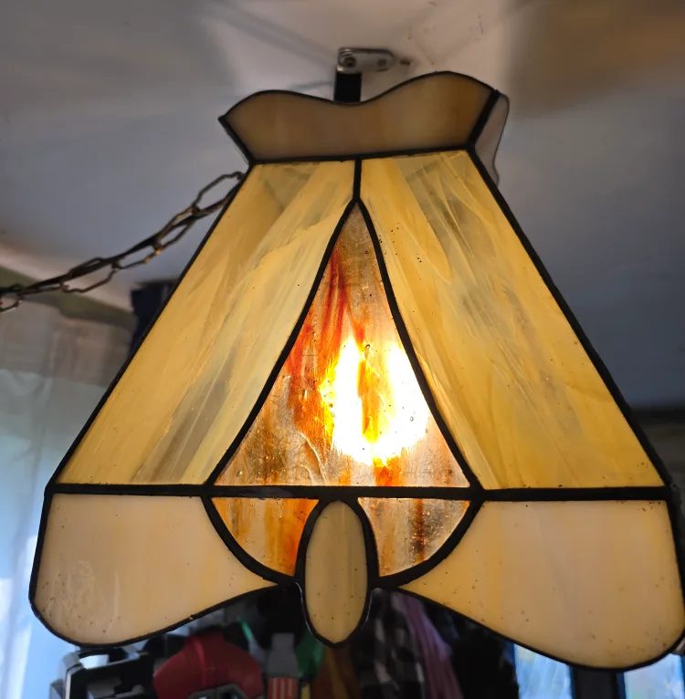 Vintage Stained Glass Hanging Light thumbnail