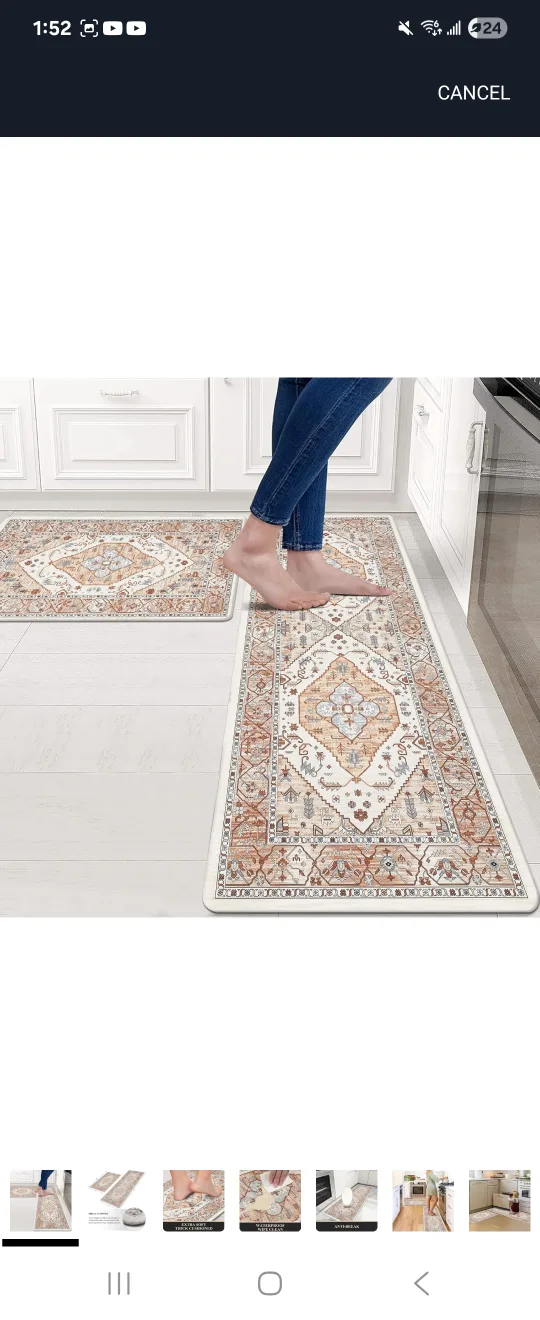 Set of Kitchen Mats, Anti-Fatigue, Beige image indicator(2)