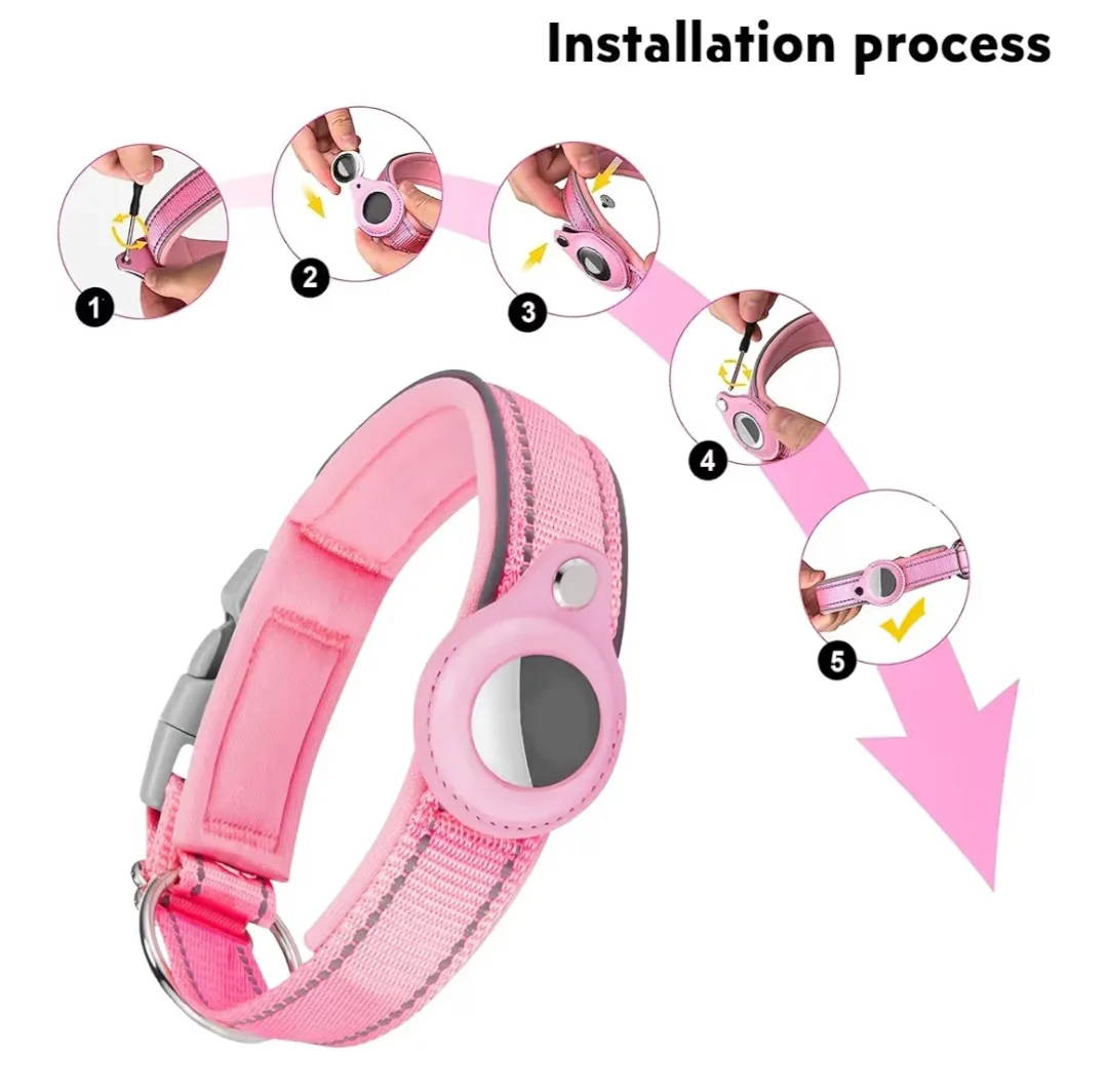 Pink AirTag Dog Collar - Size XL image indicator(4)
