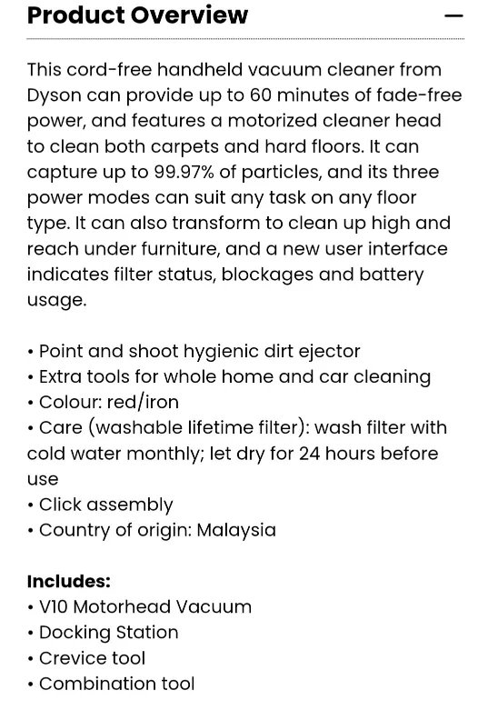 Dyson V10 Motorhead Vacuum image indicator(6)