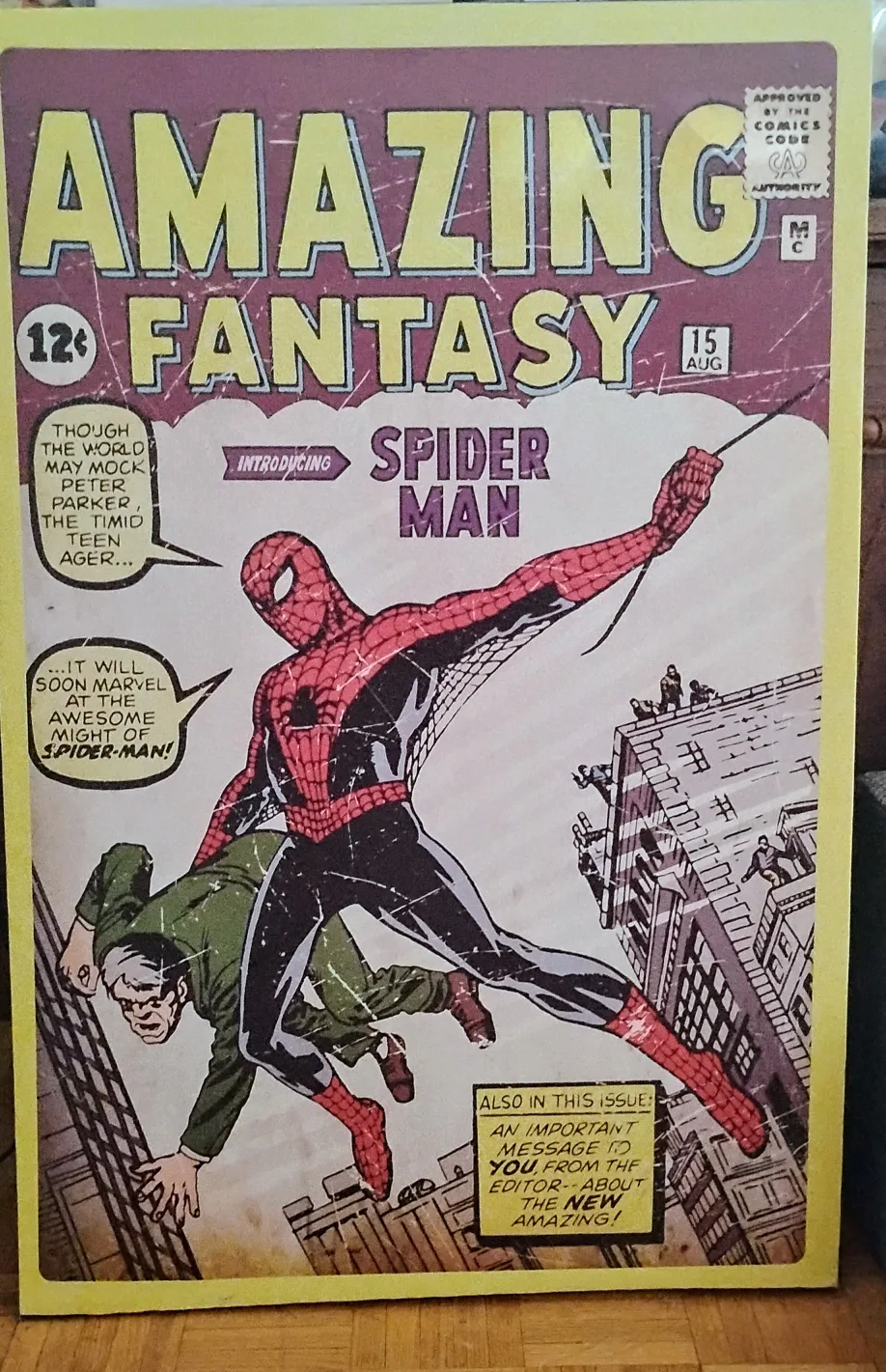 Amazing Fantasy #15 Spiderman Canvas Framed Poster image indicator(2)