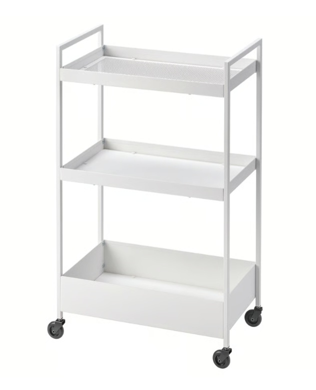 White Rolling Kitchen Cart - photo 2