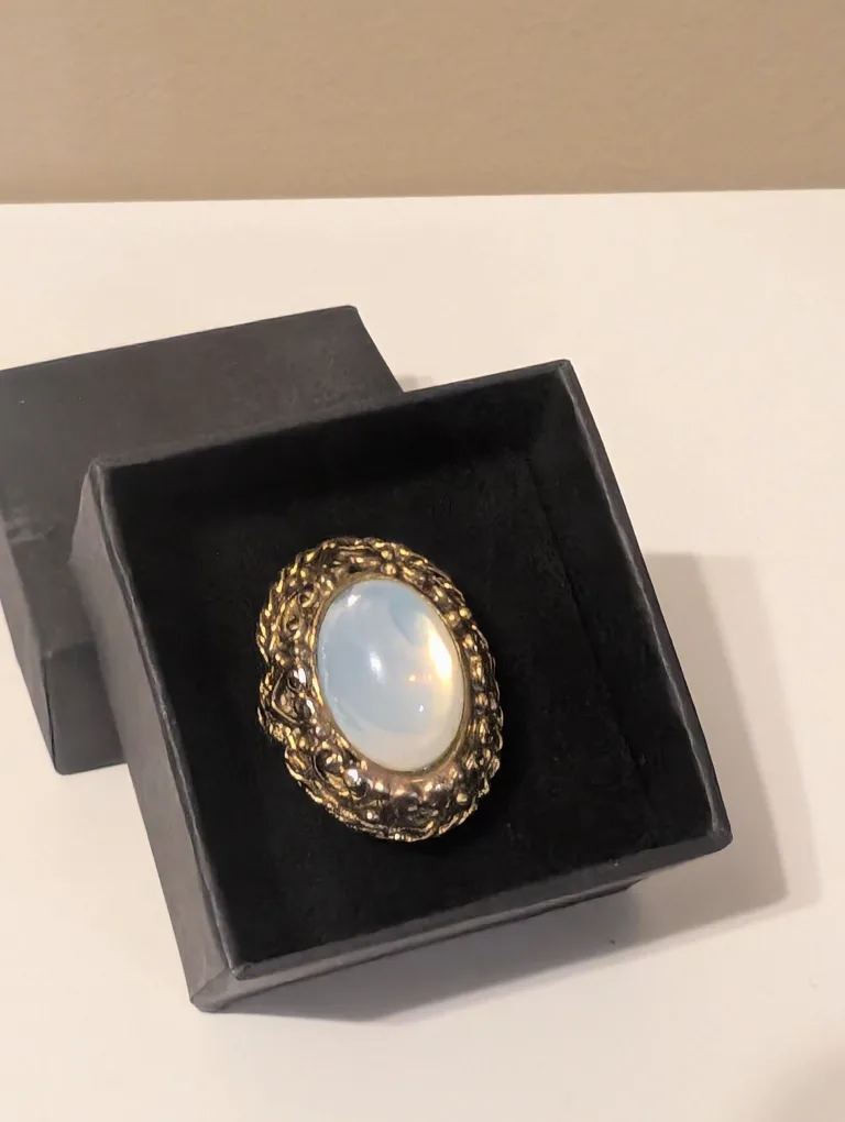 Gold Tone Ring with Opal Stone thumbnail