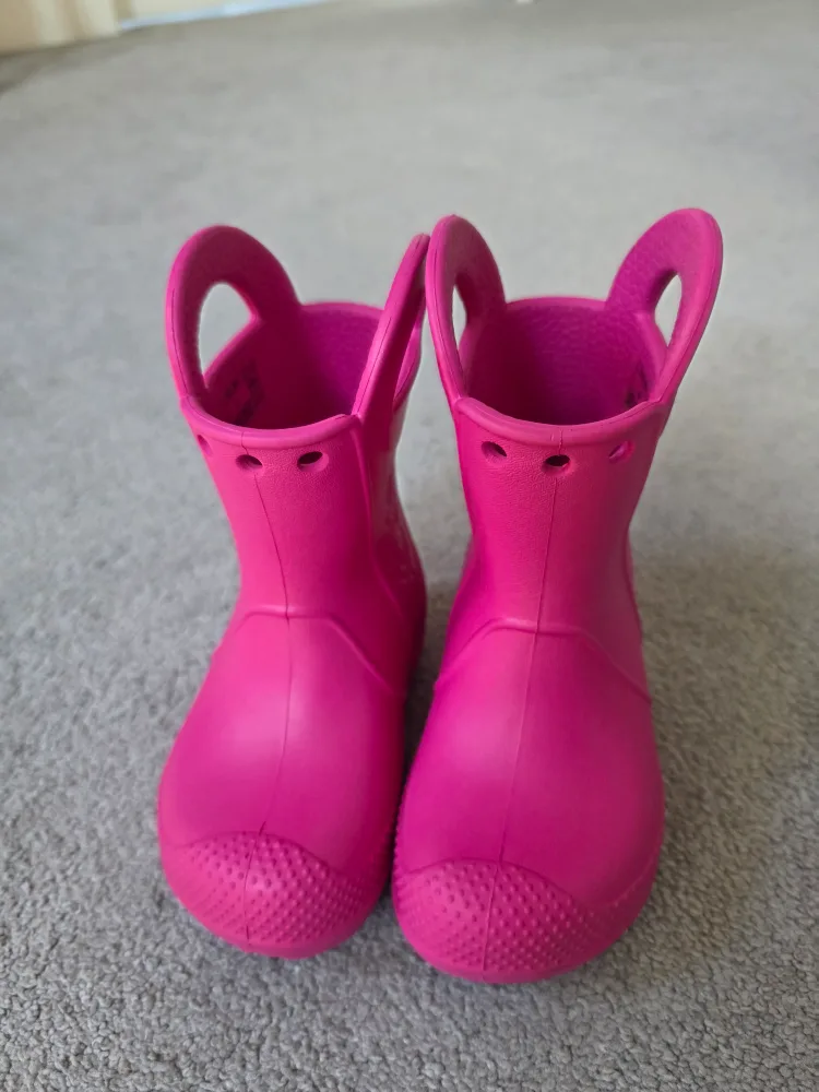 Crocs Handle Rain Boots, Pink, Size C6 thumbnail