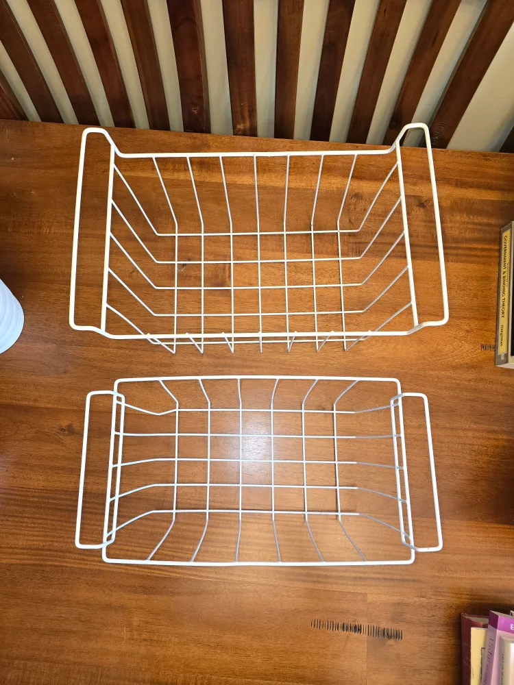 White Wire Storage Baskets - Set of 2 #freecycle thumbnail