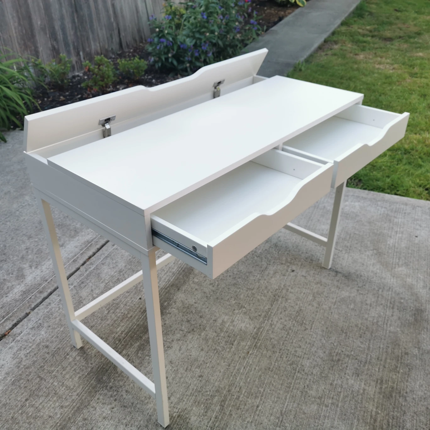 White Desk With Storage Drawers - photo 2