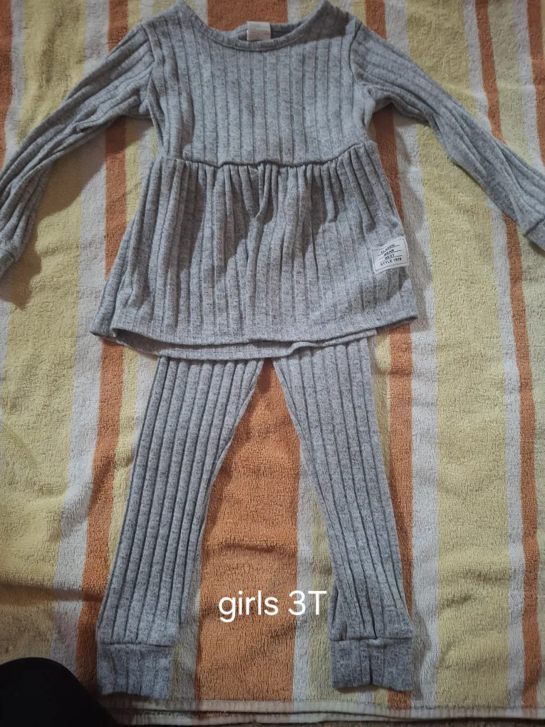 Girls' 3T Grey Ribbed Set thumbnail