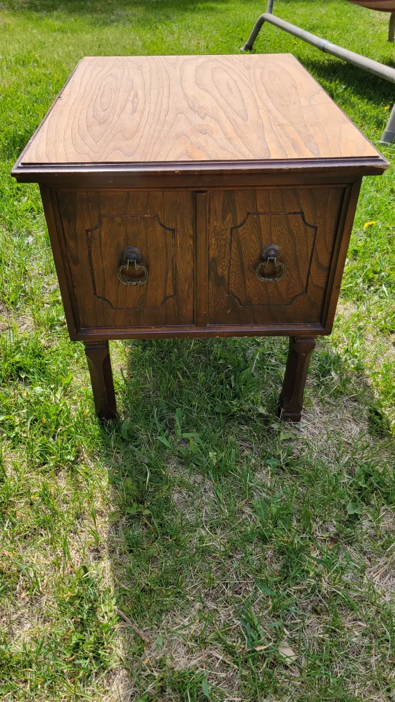 Vintage Wooden Cabinet with Door thumbnail