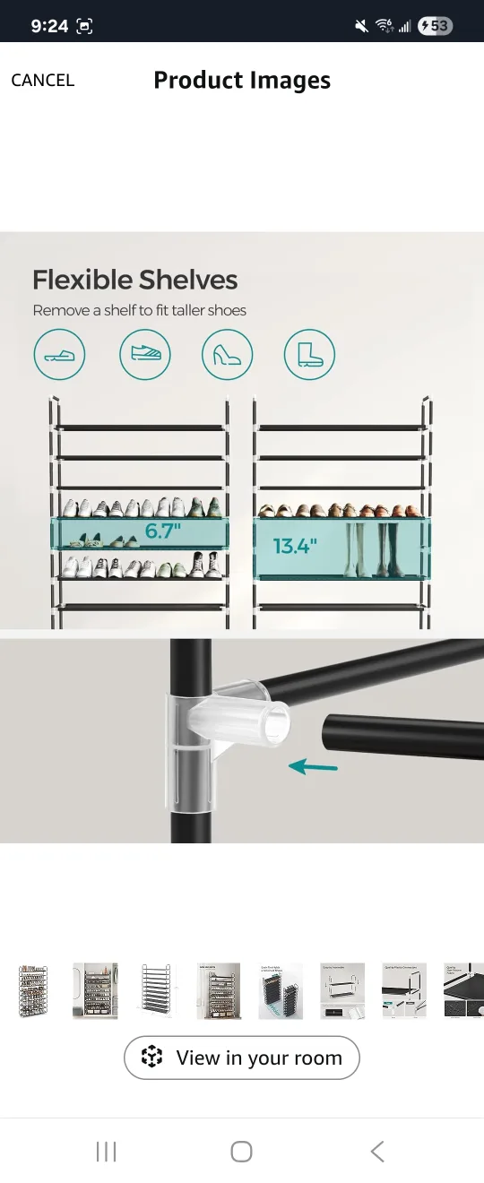 X-Large 10- Tier Shoe Rack, Slim and Space-Saving Design image indicator(8)