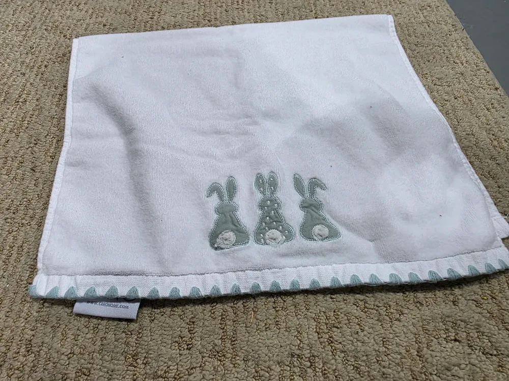 Caro Home White Baby Towel with Bunny Design #freecycle thumbnail
