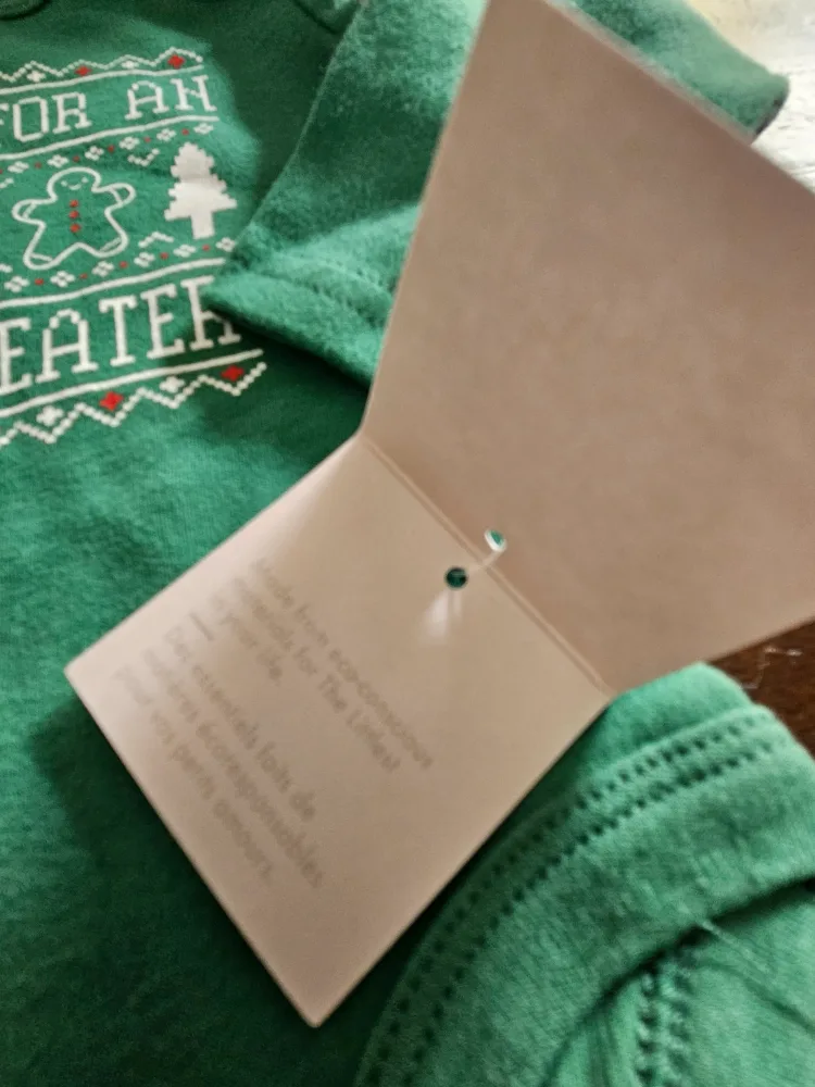 Indigo Baby Onesie - Too Cute for Ugly Sweater and snowman image indicator(2)