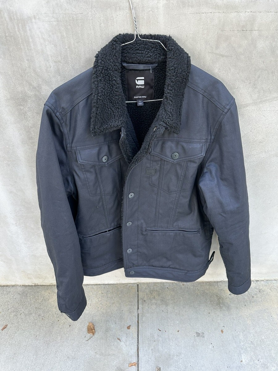 G-Star RAW Black Sherpa Lined Jacket