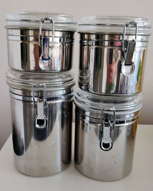 Set of 4 Stainless Steel Canisters thumbnail