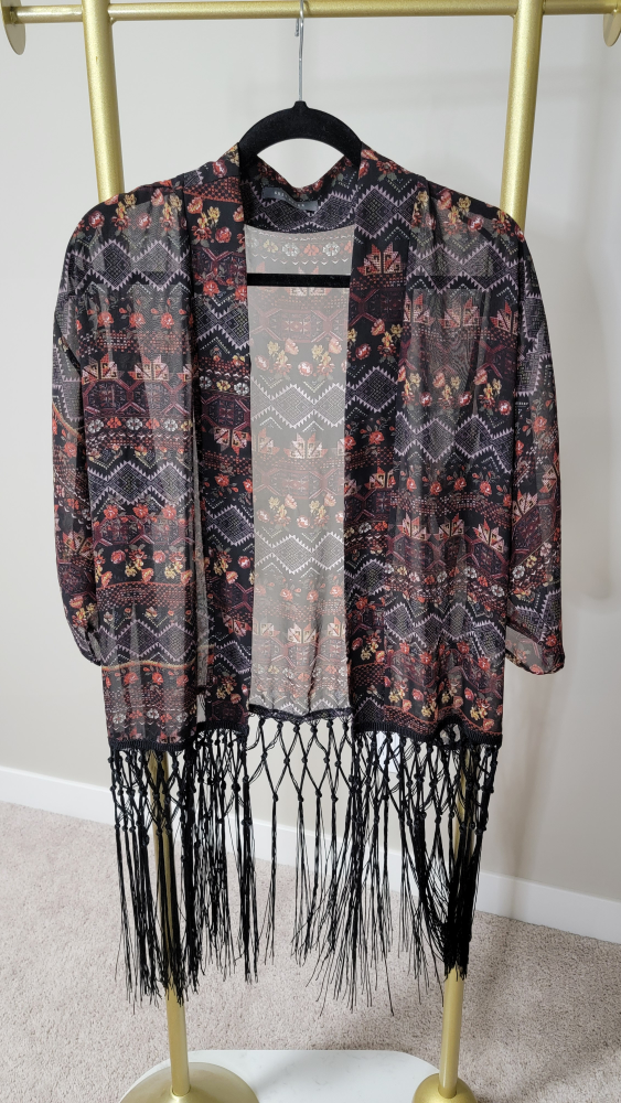 Fringed Floral Kimono cardigan - photo 5